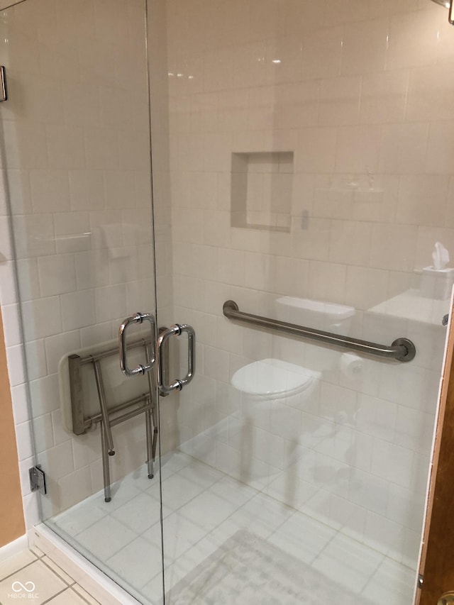 3619 31st St, Columbus, IN 47203 - full bath with a stall shower and tile patterned flooring