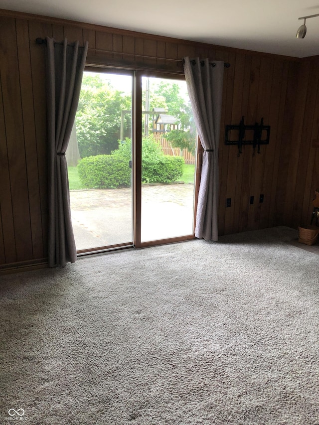3619 31st St, Columbus, IN 47203 - carpeted spare room with wood walls