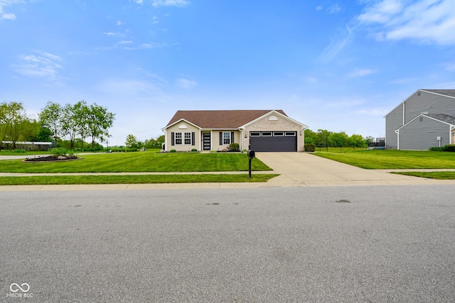 204 Oakview Dr, Mooresville, IN 46158 - single story home featuring a garage, concrete driveway, and a front yard