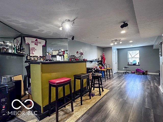 6155 W Bayfront, Mccordsville, IN 46055 - indoor dry bar with a textured ceiling and wood finished floors