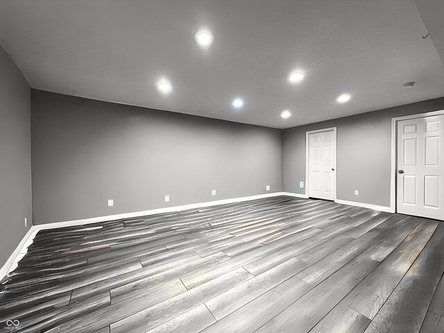 6155 W Bayfront, Mccordsville, IN 46055 - below grade area with recessed lighting, baseboards, and wood finished floors