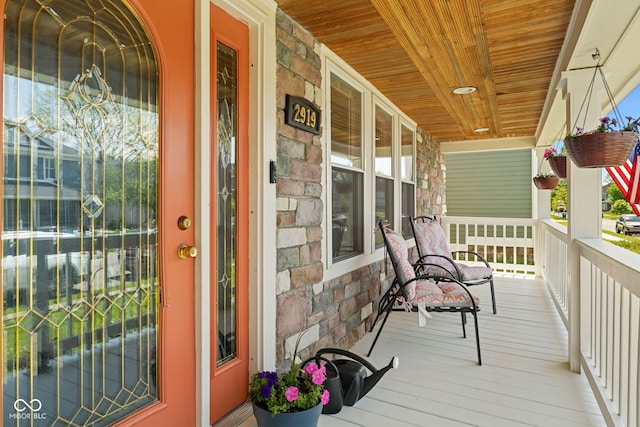 wooden deck with a porch