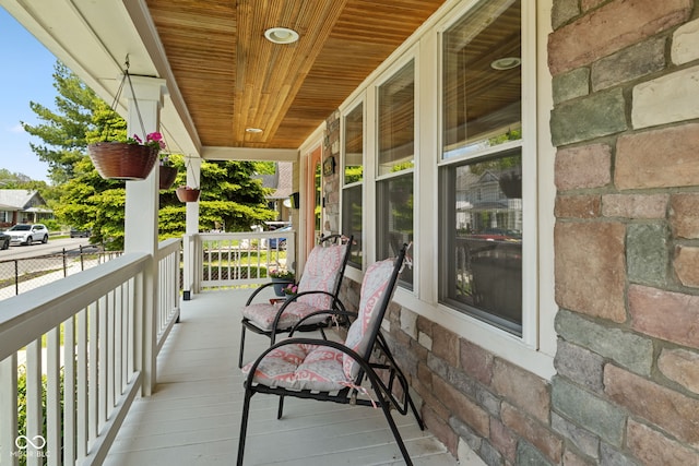 deck with covered porch