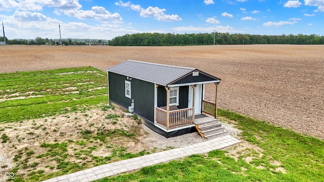 view of outbuilding with a view of countryside