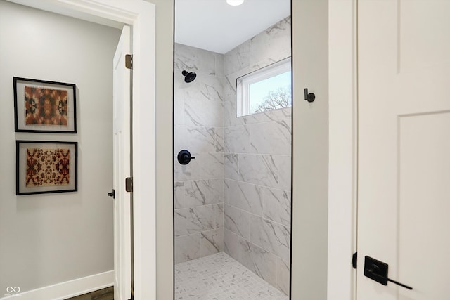 1429 Deloss St, Indianapolis, IN 46201 - bathroom featuring a shower stall and baseboards