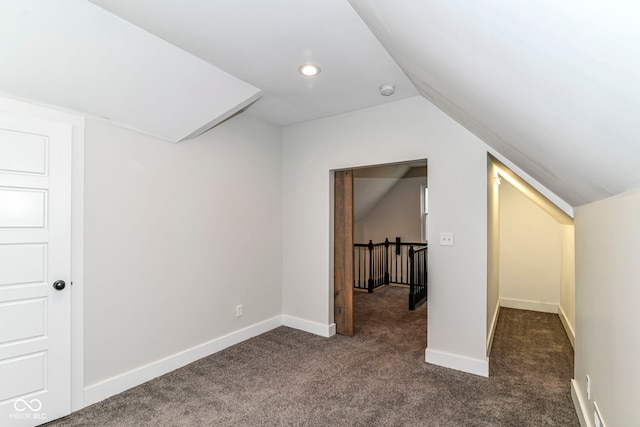 1043 N Beville Ave, Indianapolis, IN 46201 - bonus room featuring carpet flooring, vaulted ceiling, baseboards, and recessed lighting