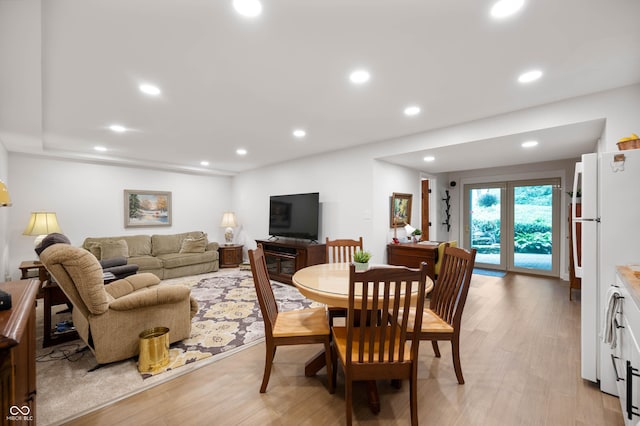 17216 W Hunnicut Rd, Cambridge City, IN 47327 - dining room featuring light wood finished floors and recessed lighting