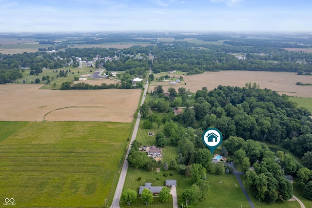 17216 W Hunnicut Rd, Cambridge City, IN 47327 - aerial overview of property's location with rural landscape and a tree filled landscape