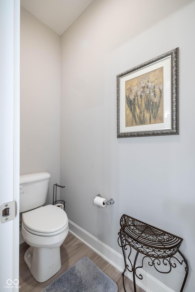 3622 S Setting Sun Ln, New Palestine, IN 46163 - bathroom with wood finished floors, baseboards, and toilet