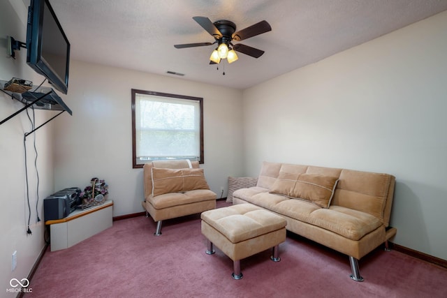 16226 Montrose Ln, Westfield, IN 46074 - living area with carpet floors, ceiling fan, and baseboards