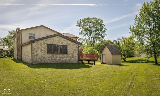 16226 Montrose Ln, Westfield, IN 46074 - view of green lawn with a wooden deck