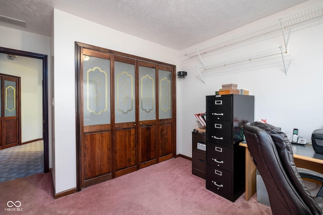 16226 Montrose Ln, Westfield, IN 46074 - office space with light colored carpet, a textured ceiling, and baseboards