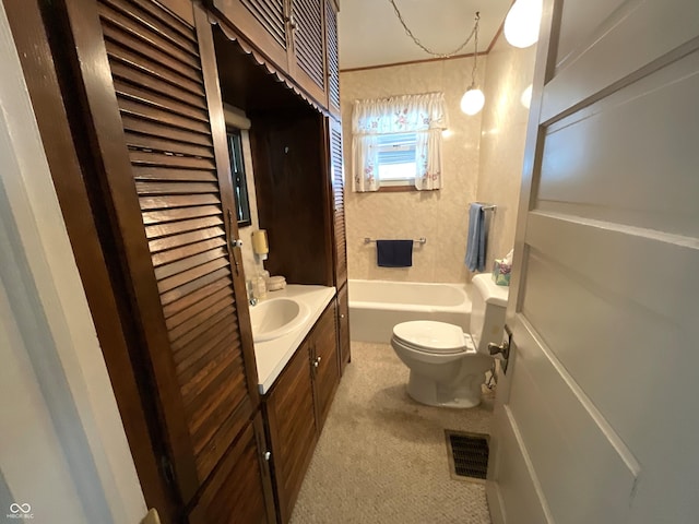 357 S Main St, Spencer, IN 47460 - bathroom with toilet, vanity, and a bathtub