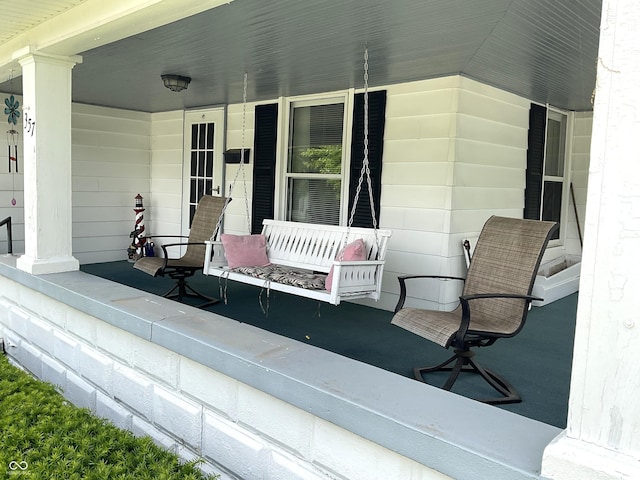 357 S Main St, Spencer, IN 47460 - view of patio featuring covered porch