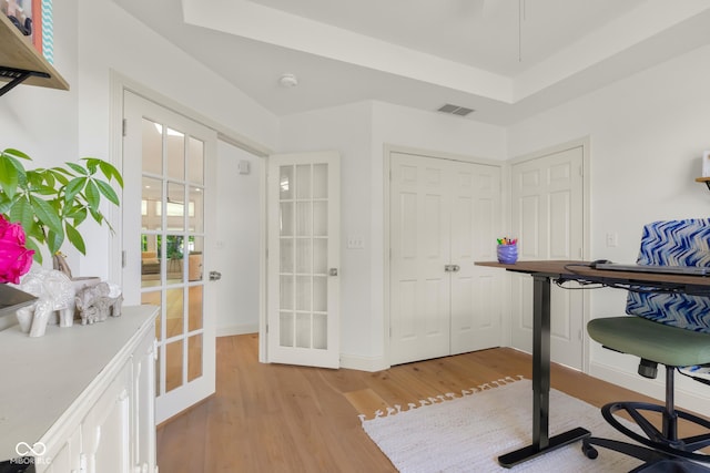 3781 S Station Dr, Columbus, IN 47203 - home office featuring light wood finished floors, french doors, and baseboards