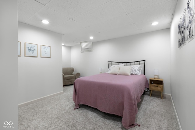 3781 S Station Dr, Columbus, IN 47203 - bedroom featuring carpet floors, recessed lighting, baseboards, and a drop ceiling