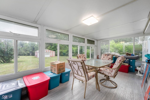 5330 W 56th St, Indianapolis, IN 46254 - sunroom featuring hardwood / wood-style flooring and a deck