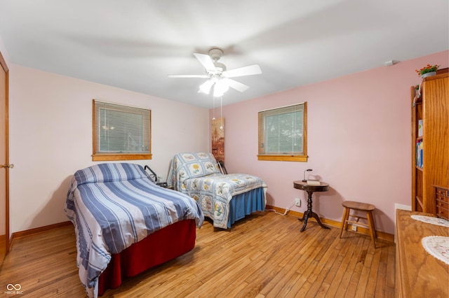 5330 W 56th St, Indianapolis, IN 46254 - bedroom with hardwood / wood-style floors and ceiling fan