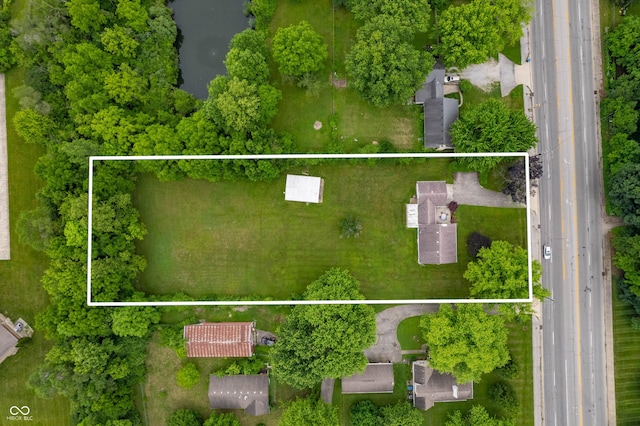 5330 W 56th St, Indianapolis, IN 46254 - aerial overview of property's location featuring property parcel outlined