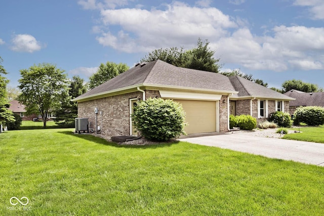 551 Windward Ln, Plainfield, IN 46168 - view of home's exterior featuring a garage, brick siding, a yard, and driveway