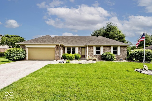 551 Windward Ln, Plainfield, IN 46168 - single story home with an attached garage, a front yard, brick siding, driveway, and a shingled roof
