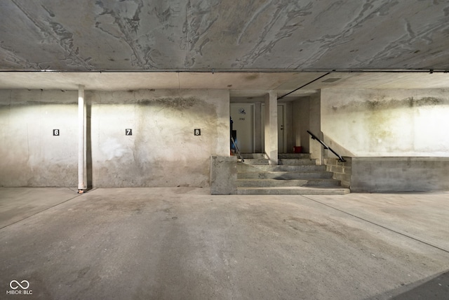 1446 N Illinois St, Indianapolis, IN 46202 - unfinished basement with stairway