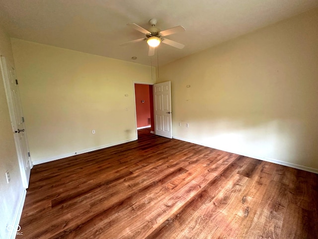 800 Eastfield Dr, Crawfordsville, IN 47933 - spare room with ceiling fan, wood finished floors, and baseboards