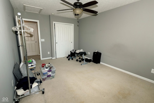 11727 Wedgeport Ln, Fishers, IN 46037 - unfurnished bedroom with attic access, carpet, baseboards, a textured ceiling, and a closet
