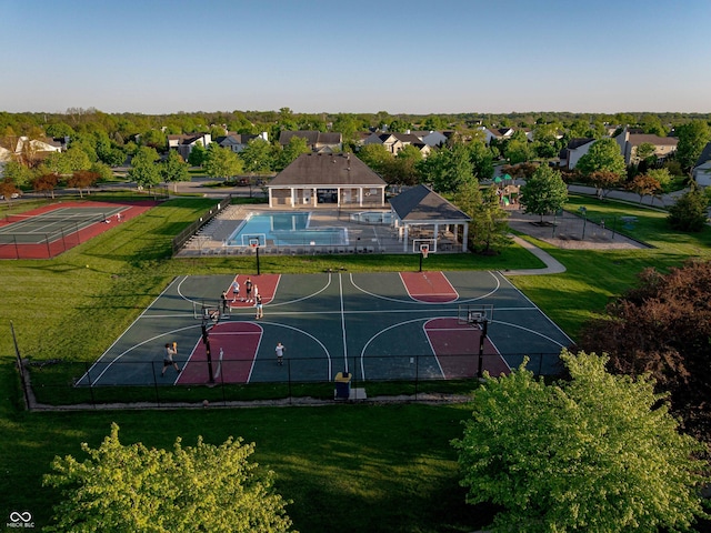 11727 Wedgeport Ln, Fishers, IN 46037 - view of basketball court with community basketball court and a yard