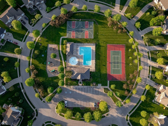 11727 Wedgeport Ln, Fishers, IN 46037 - aerial overview of property's location featuring a pool area