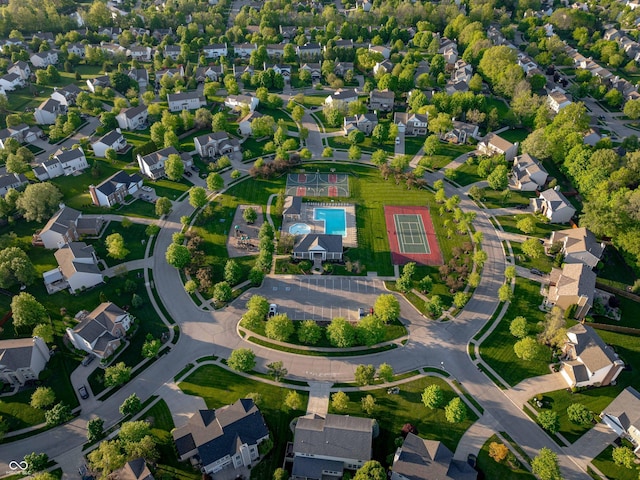 11727 Wedgeport Ln, Fishers, IN 46037 - aerial view of property's location with a pool and nearby suburban area