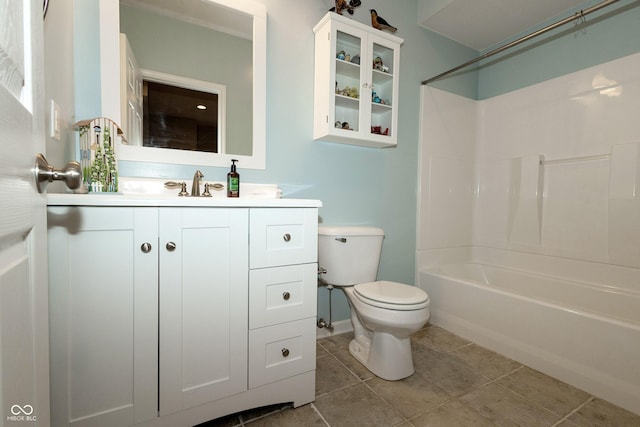 11727 Wedgeport Ln, Fishers, IN 46037 - full bath with toilet, vanity, bathing tub / shower combination, and tile patterned floors