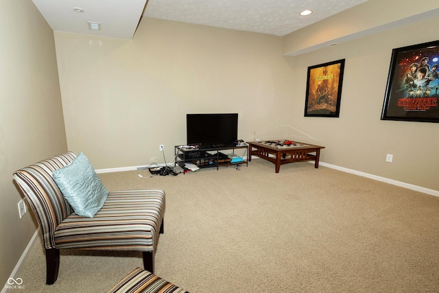 11727 Wedgeport Ln, Fishers, IN 46037 - sitting room with carpet flooring, baseboards, and recessed lighting