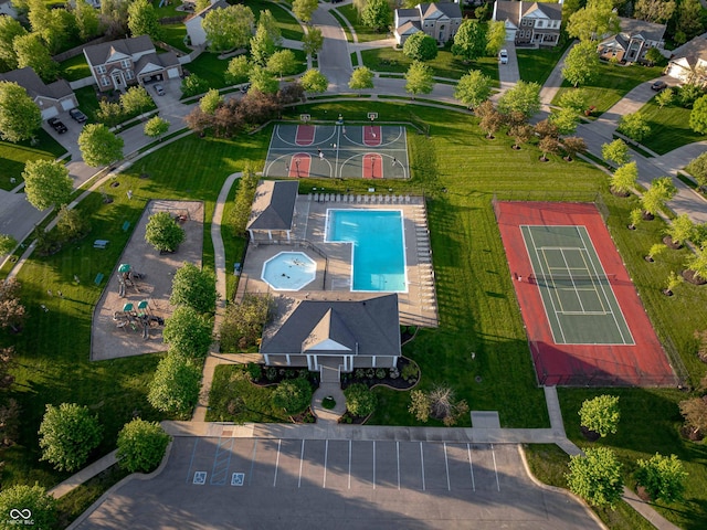 11727 Wedgeport Ln, Fishers, IN 46037 - aerial perspective of suburban area with a pool area