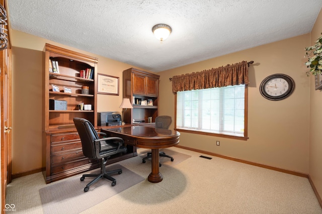 6575 Robin Hood Dr, Indianapolis, IN 46227 - carpeted office featuring baseboards and a textured ceiling