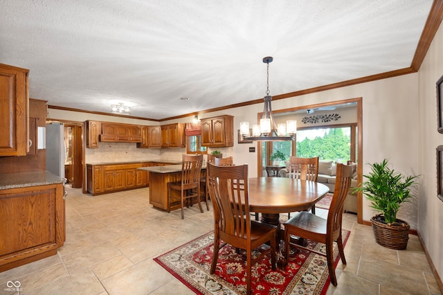 6575 Robin Hood Dr, Indianapolis, IN 46227 - dining area with ornamental molding and a chandelier
