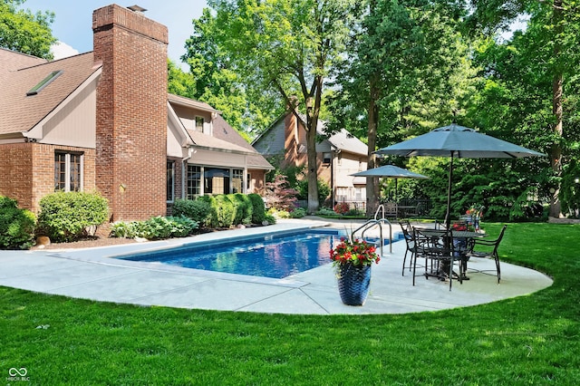 6575 Robin Hood Dr, Indianapolis, IN 46227 - outdoor pool with a yard and a patio