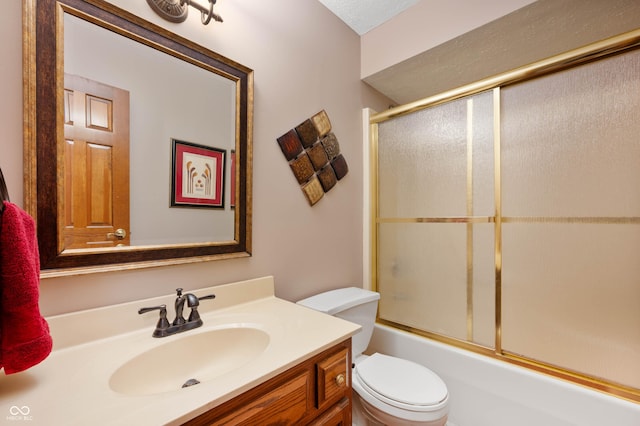 6575 Robin Hood Dr, Indianapolis, IN 46227 - full bath with toilet, vanity, and bath / shower combo with glass door