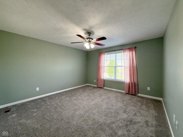 8644 N Deer Crossing Blvd, Mccordsville, IN 46055 - spare room featuring ceiling fan, carpet flooring, baseboards, and a textured ceiling