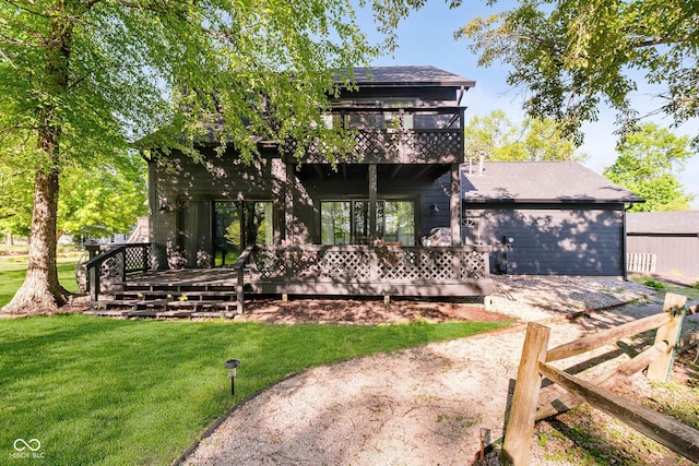 1940 Stringtown Pike, Cicero, IN 46034 - back of property with a deck, a yard, and roof with shingles