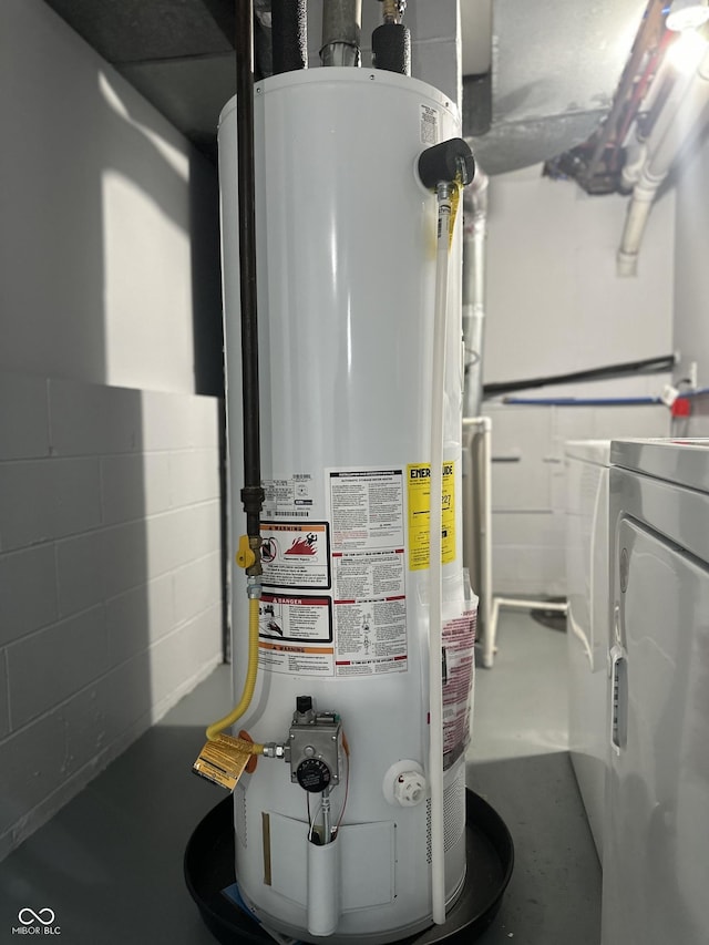 8417 S Sherman Dr, Indianapolis, IN 46237 - utilities with water heater and washer / clothes dryer