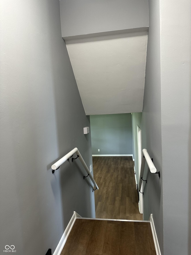 8417 S Sherman Dr, Indianapolis, IN 46237 - stairway featuring wood finished floors and baseboards