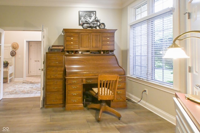 1614 Rosebud Ln Unit 83, Greenwood, IN 46143 - office featuring ornamental molding and baseboards