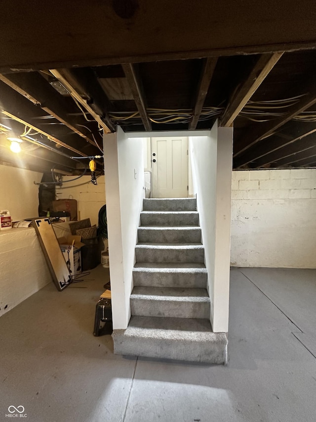 426 St Paul St, Indianapolis, IN 46201 - stairway featuring concrete flooring