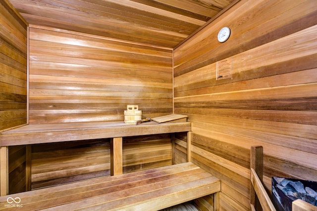view of sauna