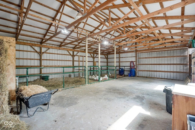 garage featuring metal wall