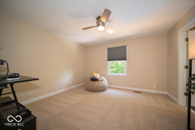 11536 Woods Bay Ln, Indianapolis, IN 46236 - misc room featuring carpet flooring, ceiling fan, and baseboards