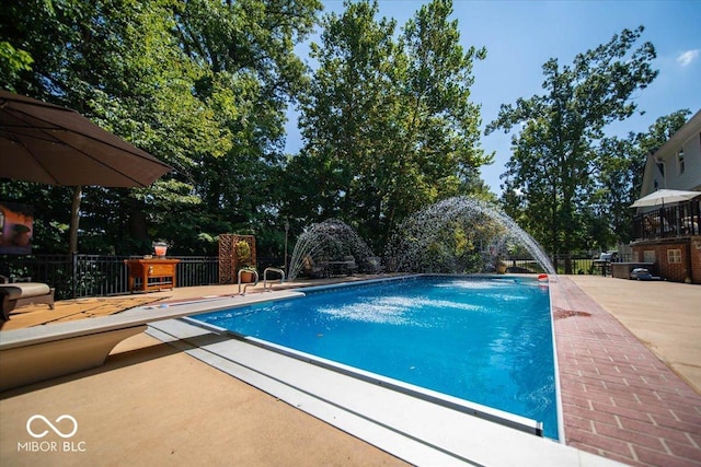 11536 Woods Bay Ln, Indianapolis, IN 46236 - view of pool with a patio and a diving board