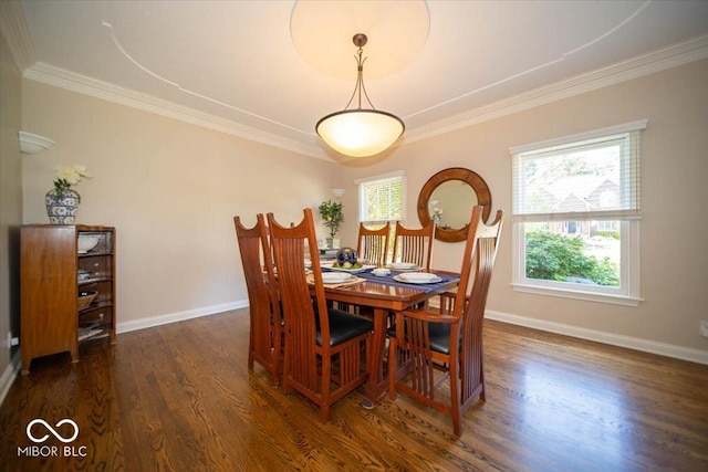 11536 Woods Bay Ln, Indianapolis, IN 46236 - dining space with wood finished floors, crown molding, and baseboards