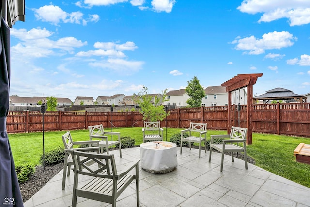 view of patio / terrace featuring a residential view
